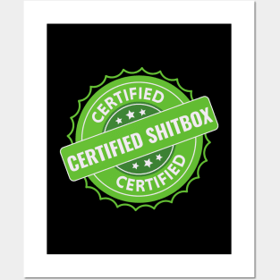 Certified Shitbox - Green Label With Stars And White Text Design Posters and Art